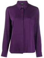 Theory Slim-fit Silk Shirt - Purple