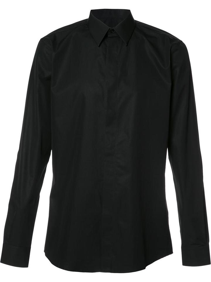Givenchy Star Embroidered Formal Dress Shirt, Men's, Size: 39, Black, Cotton
