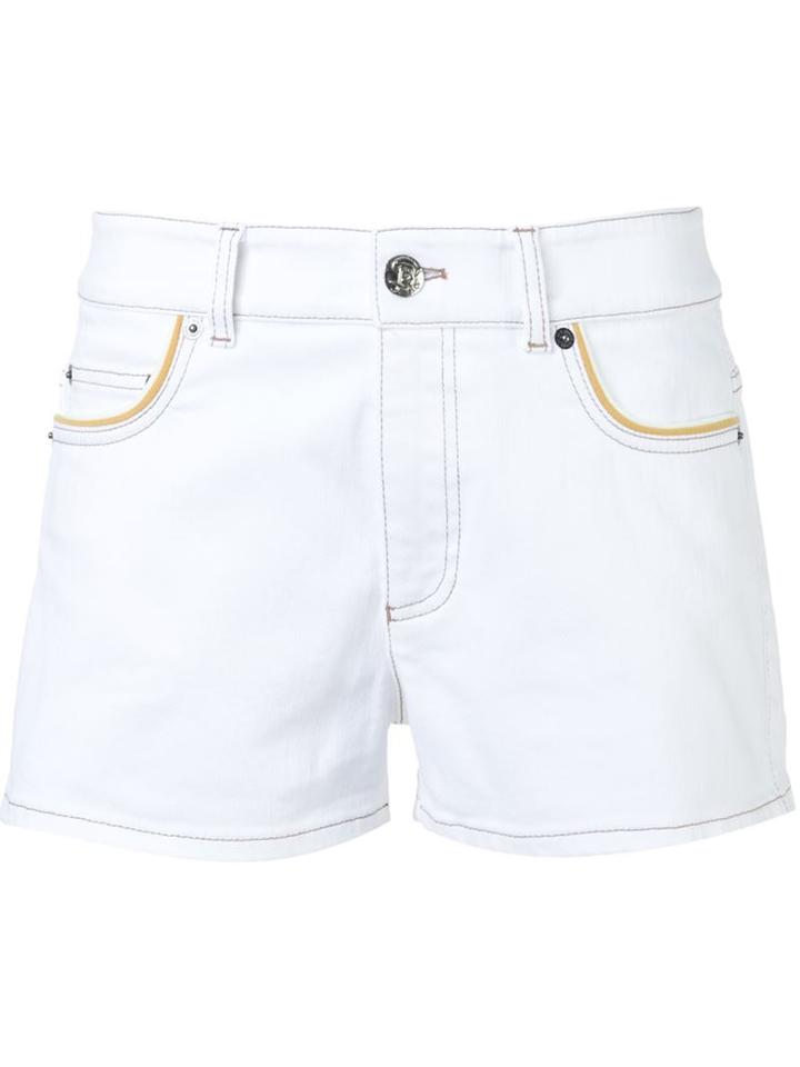Sonia Rykiel Denim Shorts, Women's, Size: 36, White, Cotton/polyurethane