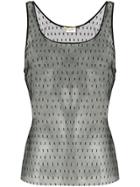 Saint Laurent Trasnparent Design Top - Black
