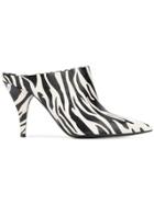 Casadei Zebra Print Mules - Black