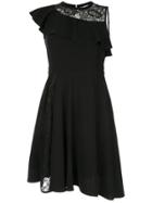 Loveless Deep Ruffle Asymmetric Dress - Black