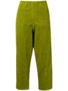 Apuntob Corduroy Cropped Trousers - Green
