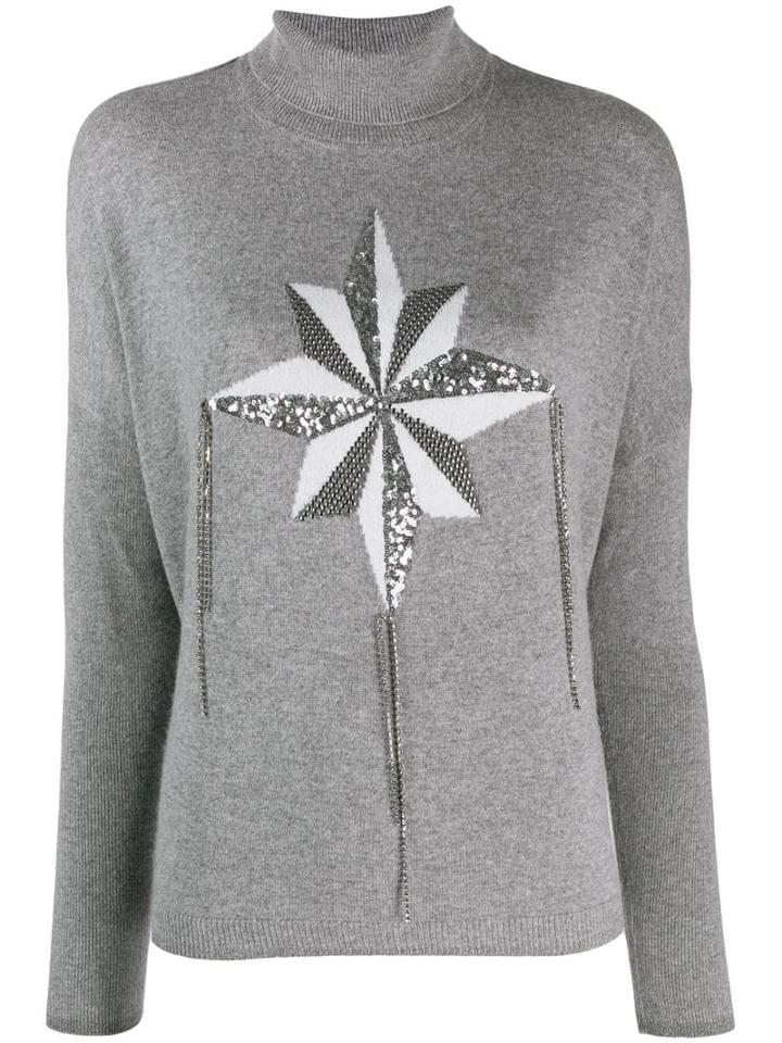 Liu Jo Wind Rose Intarsia Jumper - Grey