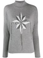 Liu Jo Wind Rose Intarsia Jumper - Grey