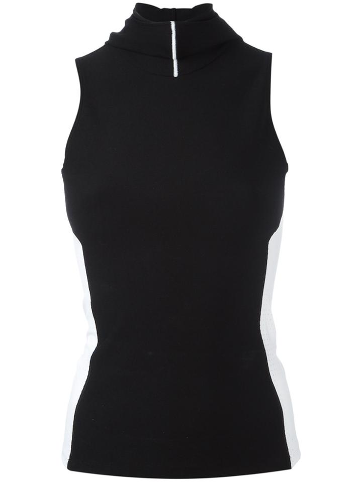 Paco Rabanne High Neck Bicolour Tank - Black