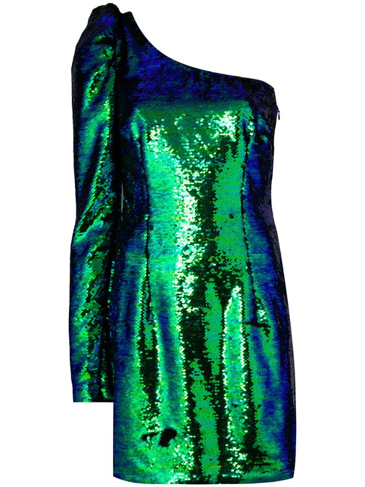 Amen Off Shoulder Sequin Dress - Green