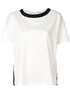Moncler Contrast-collar T-shirt - White