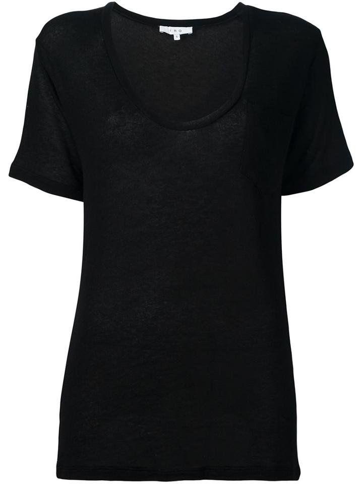 Iro - Scoop Neck T-shirt - Women - Polyurethane/lyocell - S, Black, Polyurethane/lyocell