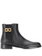Dolce & Gabbana Logo Detail Chelsea Boots - Black