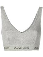 Calvin Klein Contrast Logo Bralette - Grey