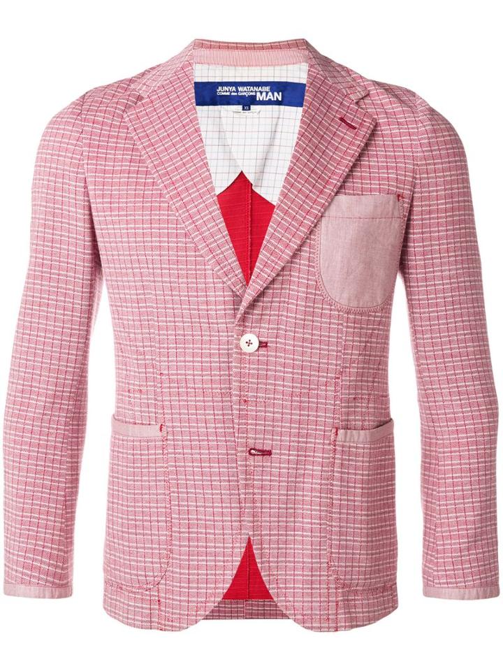 Junya Watanabe Comme Des Garçons Pre-owned Stitch Checked Blazer - Red