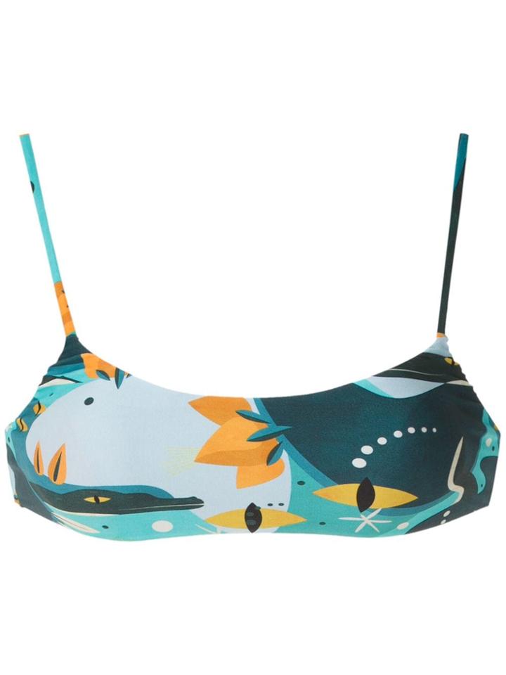 Lygia & Nanny Cancun Printed Bikini Top - Blue