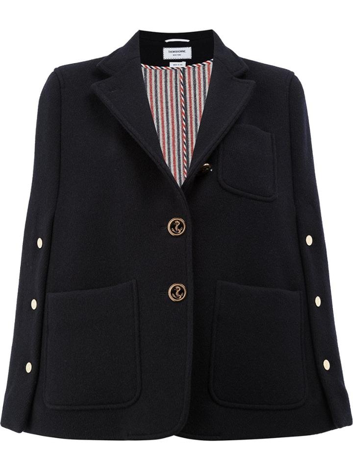 Thom Browne Military Cape Jacket - Blue