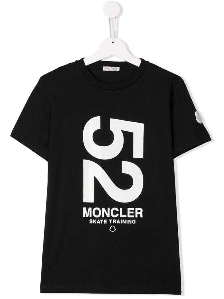 Moncler Kids Teen 52 Printed T-shirt - Black