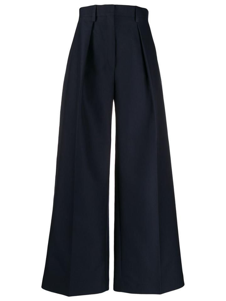 Jacquemus Pleated Details Palazzo Trousers - Blue