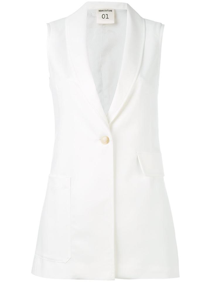 Erika Cavallini - Semicouture Gilet - Women - Polyester/spandex/elastane/viscose - 44, White, Polyester/spandex/elastane/viscose