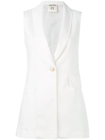 Erika Cavallini - Semicouture Gilet - Women - Polyester/spandex/elastane/viscose - 44, White, Polyester/spandex/elastane/viscose