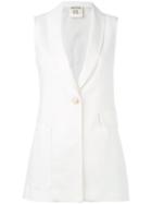 Erika Cavallini - Semicouture Gilet - Women - Polyester/spandex/elastane/viscose - 44, White, Polyester/spandex/elastane/viscose