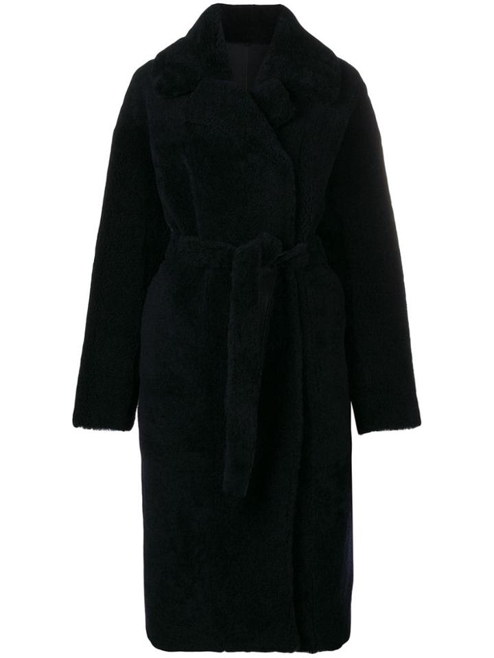 Giorgio Brato Oversized Belted Coat - Blue