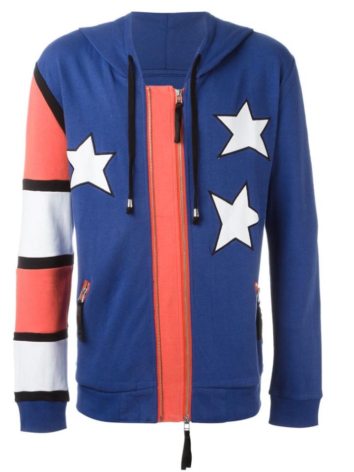Unconditional Americana Patched Hoodie, Men's, Size: Small, Blue, Cotton