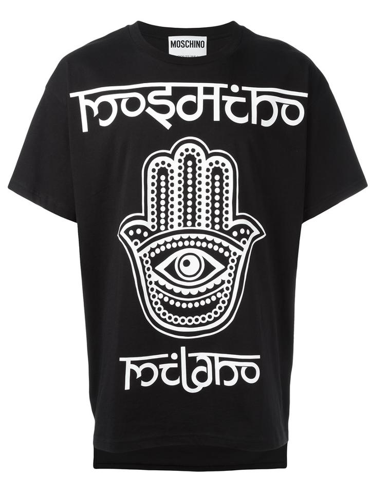 Moschino Hamsa Hand T-shirt, Men's, Size: Xxl, Black, Cotton