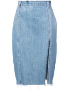Re/done Pencil Denim Skirt - Blue