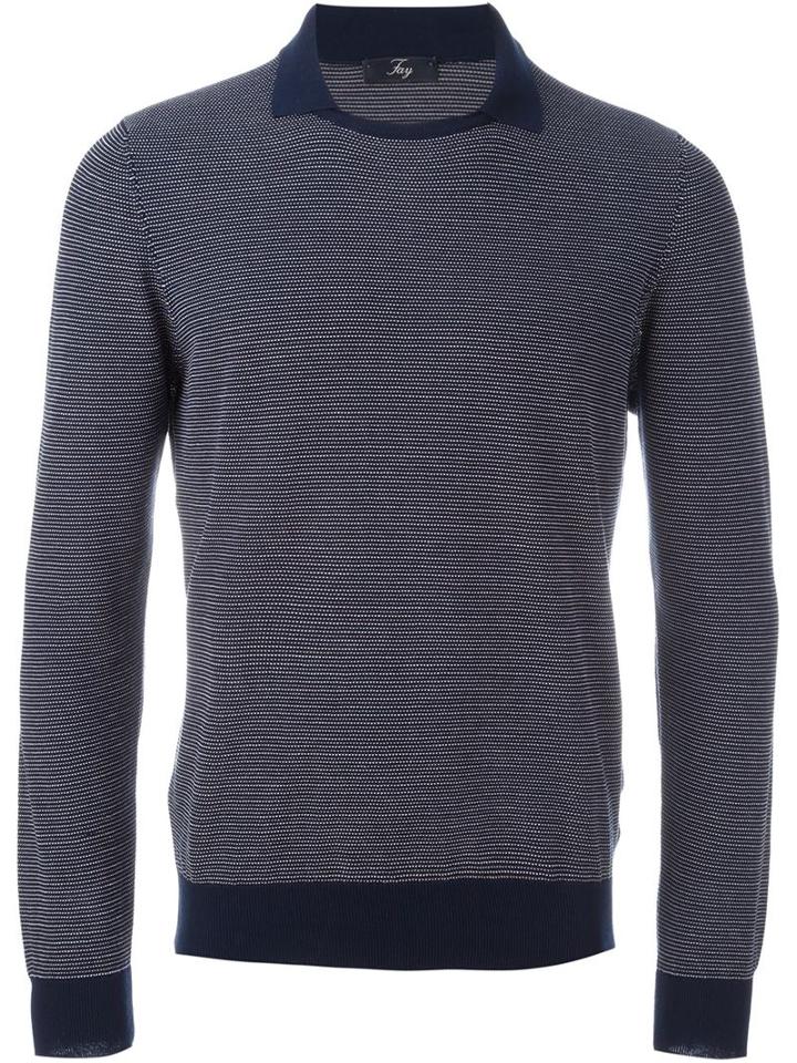 Fay Striped Longsleeved Polo Shirt