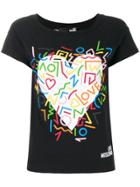 Love Moschino Heart Print T-shirt - Black