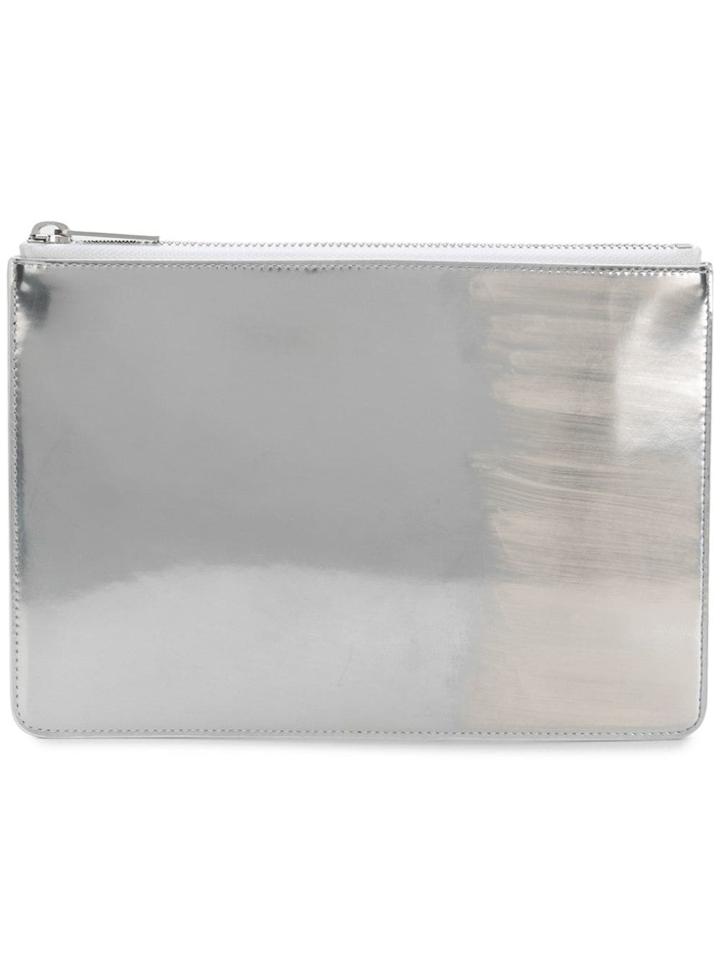 Maison Margiela Top Zipped Clutch - Silver