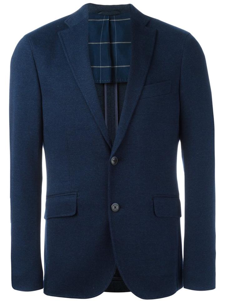 Hackett Notched Lapel Blazer, Men's, Size: 52, Blue, Cotton/cupro/wool