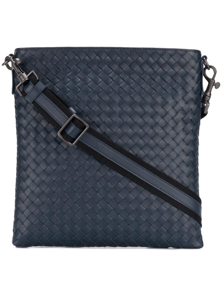 Bottega Veneta Light Tourmaline Intrecciato Small Messenger Bag - Blue