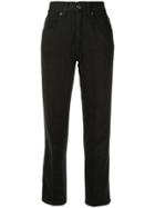 Fendi Pre-owned Tonal Zucca Pattern Cropped Jeans - Black