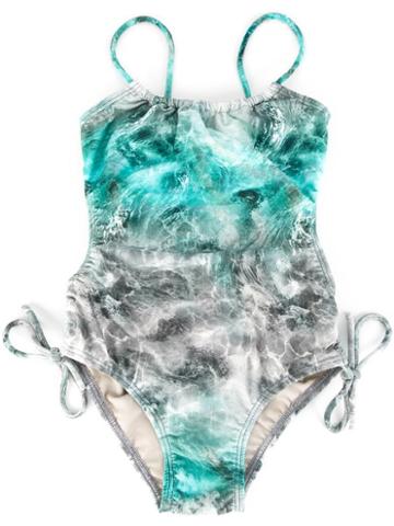 Lygia E Nanny Kids Printed Swimsuit, Girl's, Size: 8 Yrs, Blue