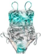 Lygia E Nanny Kids Printed Swimsuit, Girl's, Size: 8 Yrs, Blue