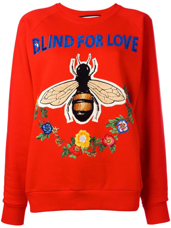Gucci Blind For Love Sweatshirt, Women's, Size: Small, Red, Cotton