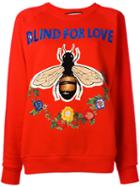 Gucci Blind For Love Sweatshirt, Women's, Size: Small, Red, Cotton