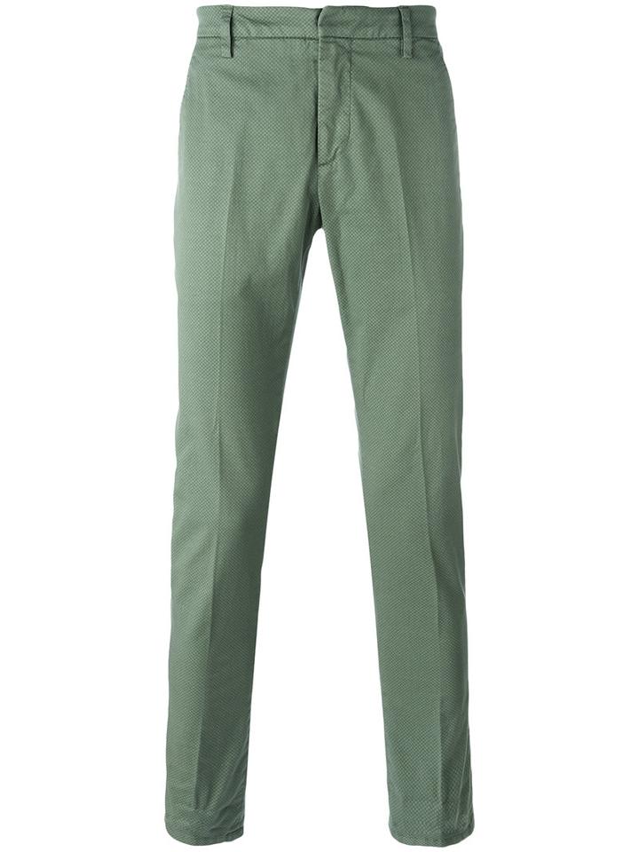 Dondup Printed Pants, Men's, Size: 33, Green, Cotton/spandex/elastane