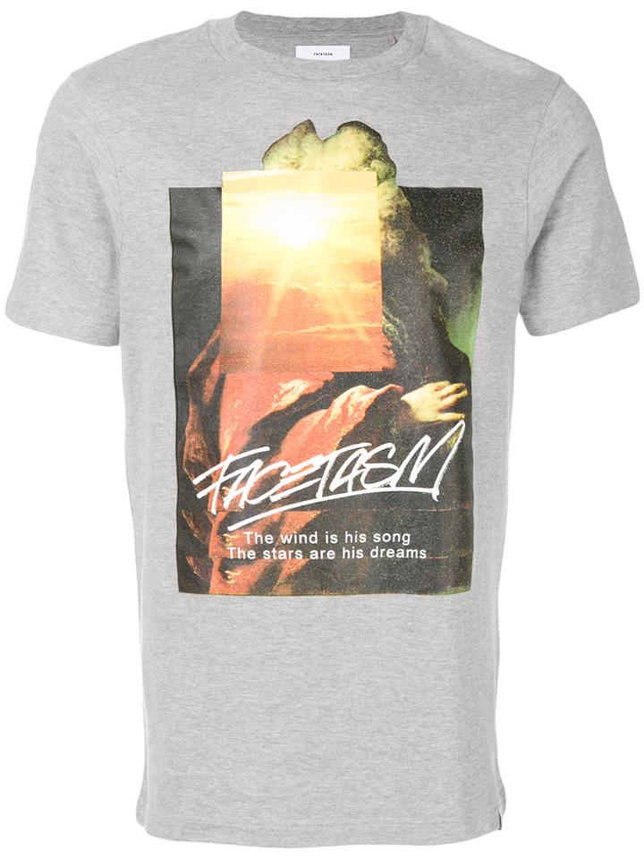 Facetasm Logo Print T-shirt - Grey