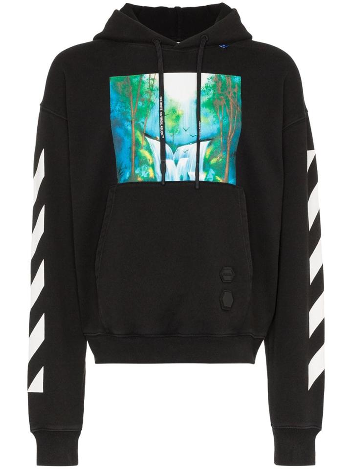 Off-white Waterfall Graphic Hoodie - Black