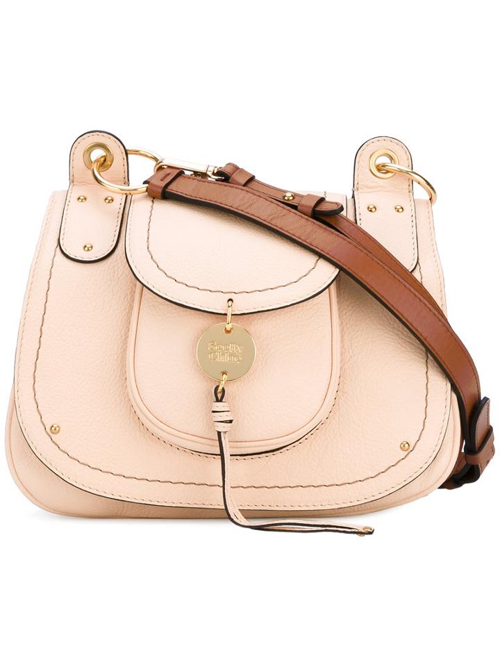 See By Chloé - 'saddle' Shoulder Bag - Women - Cotton/calf Leather - One Size, Nude/neutrals, Cotton/calf Leather