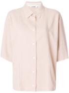 Jil Sander Oversized Contrast-trim Shirt - Nude & Neutrals