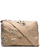 By Walid Tapestry Embroidered Cotton Messenger Bag - Neutrals