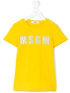 Msgm Kids - Logo T-shirt - Kids - Cotton - 4 Yrs, Yellow/orange