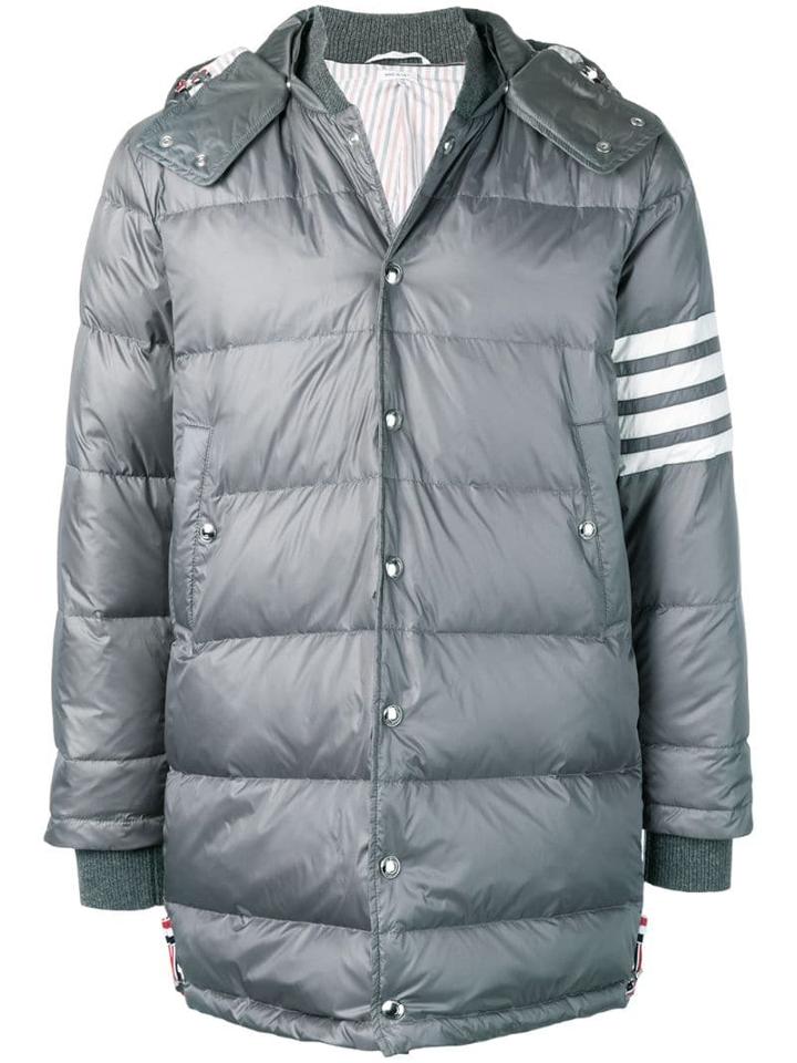 Thom Browne 4-bar Matte Nylon Coat - Grey