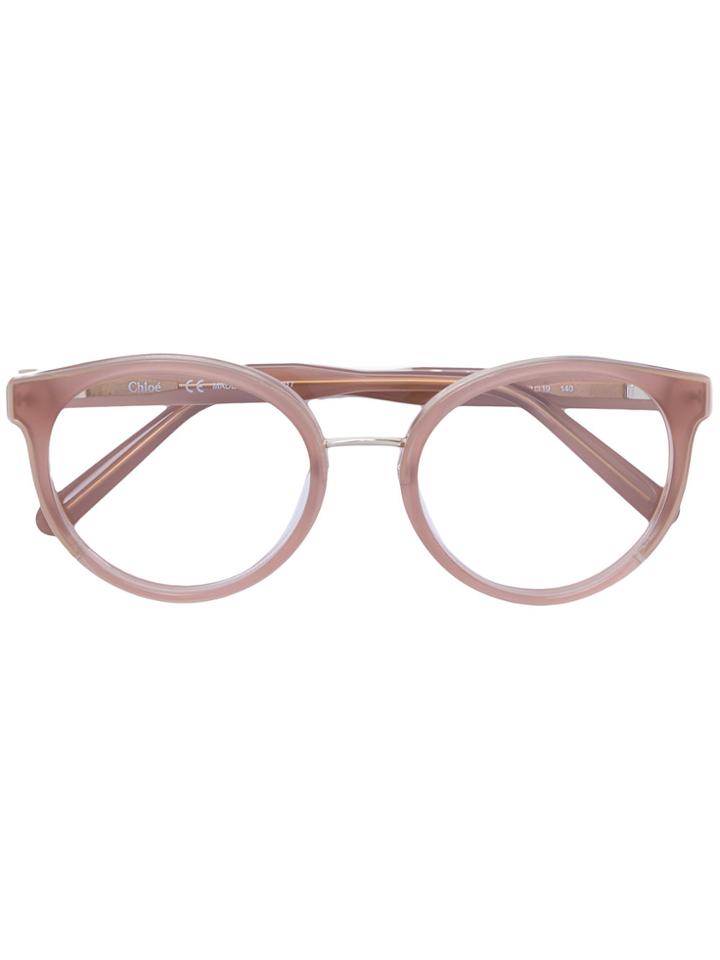 Chloé Eyewear Round Frame Glasses - Nude & Neutrals