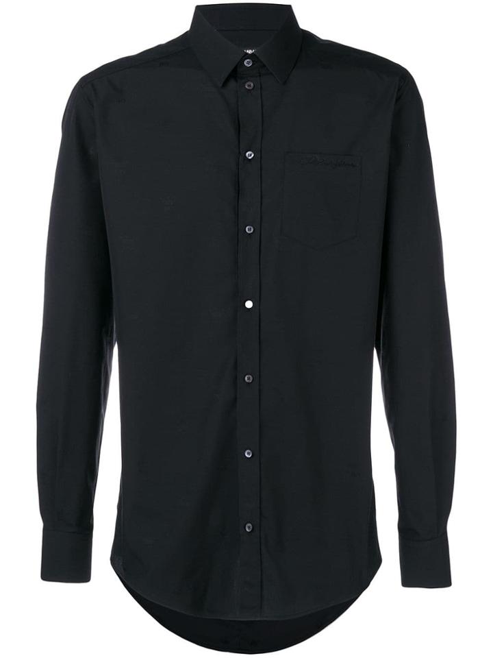 Dolce & Gabbana Jacquard Crown Logo Shirt - Black