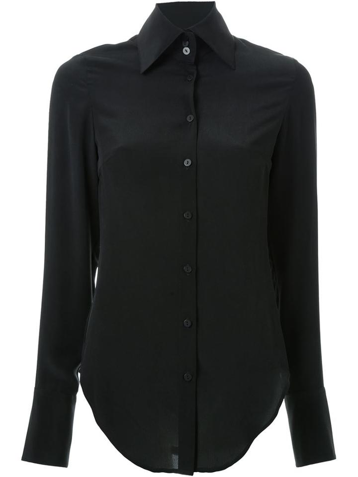 Strateas Carlucci High Collar Shirt, Women's, Size: S, Black, Silk