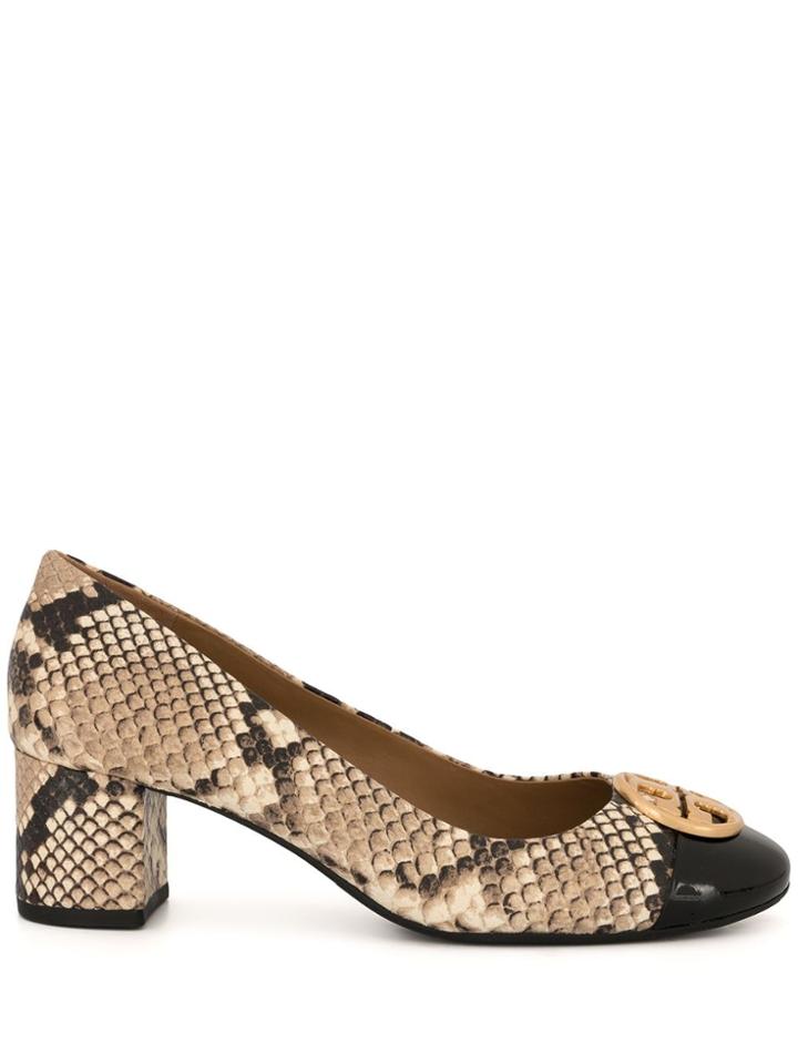 Tory Burch Chelsea 50mm Snake-effect Pumps - Brown