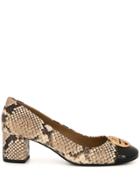 Tory Burch Chelsea 50mm Snake-effect Pumps - Brown